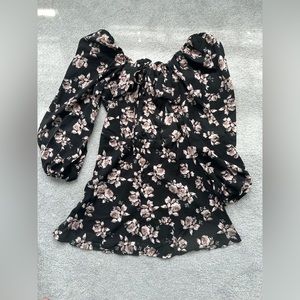BRAND NEW - MISSGUIDED Black Floral Corset Milkmaid Dress